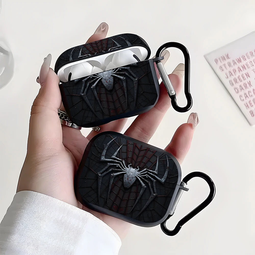 Cool Spider Pattern Silicone Tpu Earphone Case For AirPods Pro3/Pro2/Pro Earbuds Case For AirPods 1/2/3/4 Shockproof Soft Cover