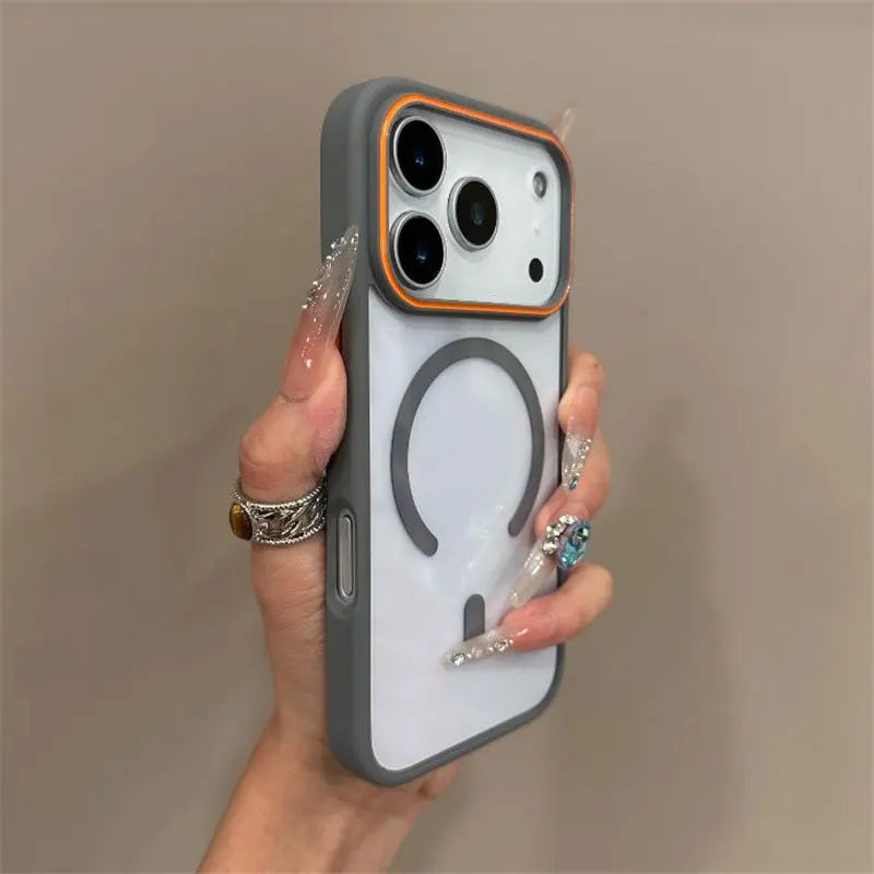 Luxury Magnetic Wireless Charge For Magsafe Case For iPhone 17 16 15 14 13 12 11 Pro Max Plus Bumper Shockproof Clear Back Cover