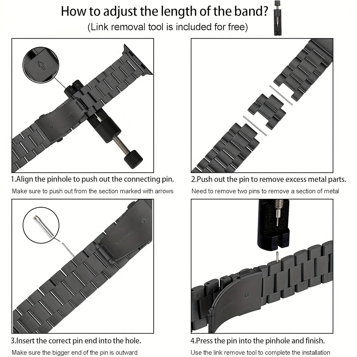 Stainless Steel Watch Strap For Apple Watch Band 49mm 46mm 44 45 41 40mm Metal Band For iwatch Series 10 9 8 7 6 Shockproof Case