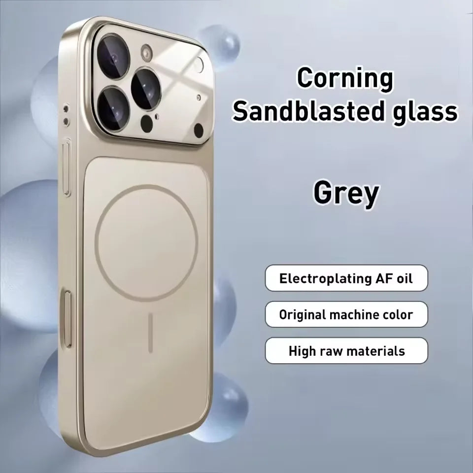 Original AG Frosted Glass For Magsafe Phone Case For iPhone 17 Air 16 15 14 Plus 13 Pro Max Magnetic Wireless Charge Armor Cover
