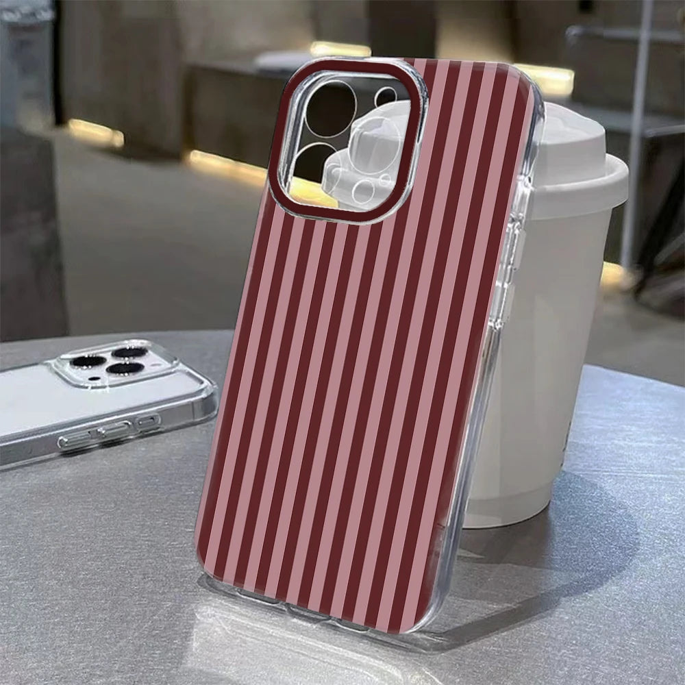 luxury Ins Brown Red Polka Dots Phone Case For iPhone 17 16 16e 15 14 13 12 11 Mini Pro Max X XR XSMax 7 8 Air Plus Back Cover