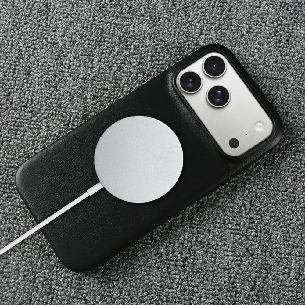 Luxury Genuine Leather Magnetic Phone Case For iPhone 17 Air 17e 16e 16 15 14 Plus 13 12 Mini 11 Pro Max For Magsafe Cover Funda