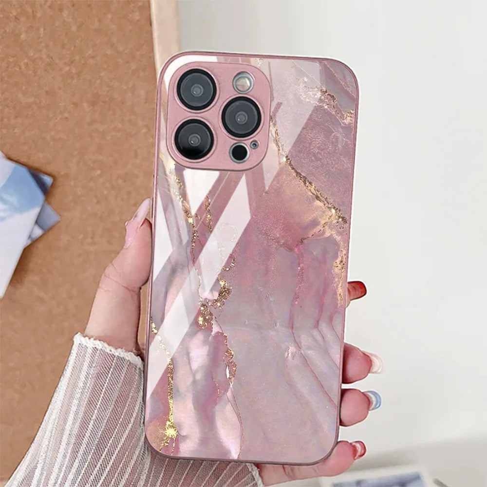 Cherry Painted Hard Phone Case For Samsung S25 Ultra S26 S24 S23 S22 S 25 Plus S21 S20 FE Cases Tempered Glass Back Cover Funda
