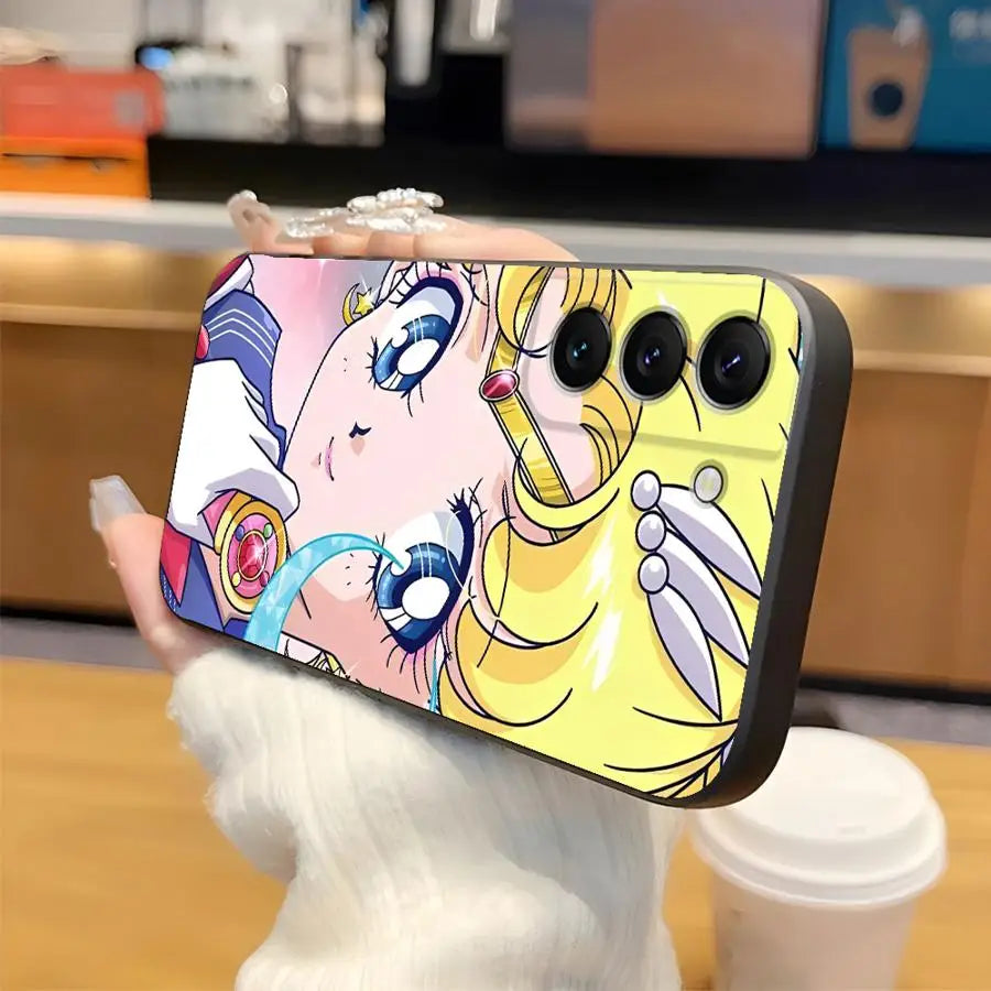 Sailor Chibi Moon Case for Samsung Galaxy S25 S10 S9 S24 Plus S21 FE S23 Note 20 8 9 10 S20 Ultra S26 Funda Phone Cover