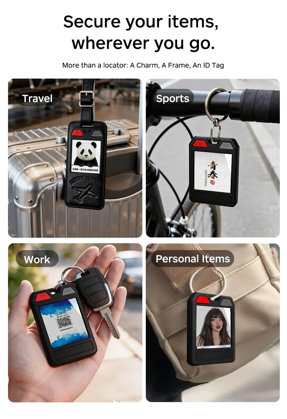 Original Color E-Ink Smart Keychain DIY Support Find My Find Hub Display Anti-Lost Locator Tracker