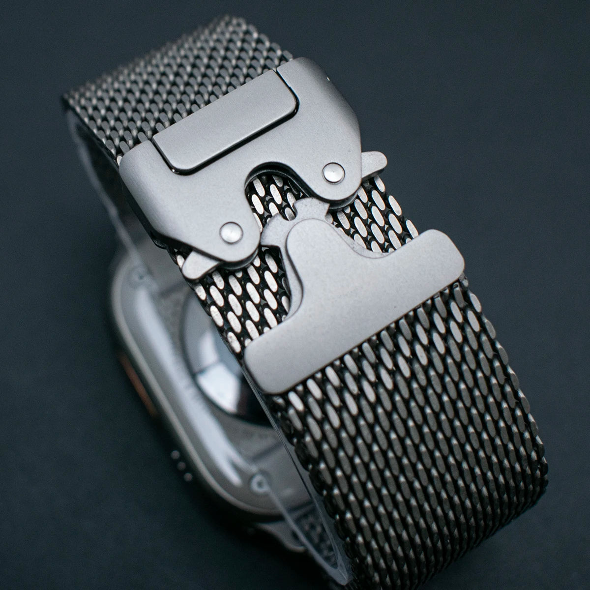 Titanium Band for Apple Watch Ultra 4/3/2 49mm iWatch Series 12 11 10 9 8 Natural Titanium Milanese Loop Strap Parachute Buckle