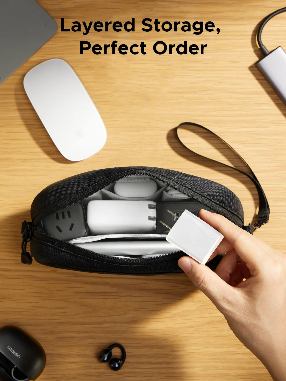 UGREEN Storage Bag Case Organizer Bag S/M Size for Laptop Power Adapter HUB Earphone Cable Charger PC Digital Laptop Accessories