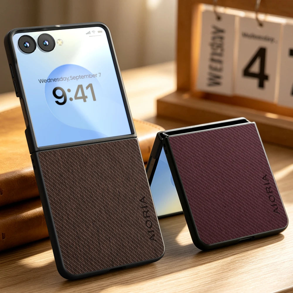 Case for Samsung Galaxy Z Flip 8 7 6 5 4 3 5G Luxury Vintage cloth pattern leather Phone cover for samsung galaxy z flip8 case