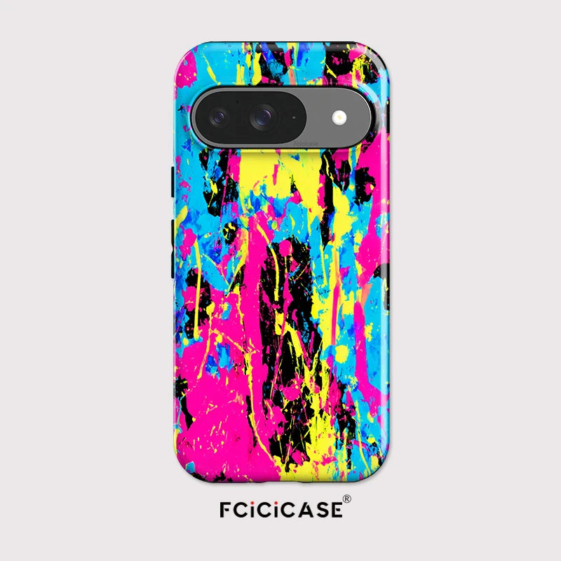 Fcicicase For Pixel 10 Pro XL Colorful Art Painting Phone Case For Google Pixel 10A 9 Pro 10 8 8A 7A 2 in 1 PC+TPU Matte Cover
