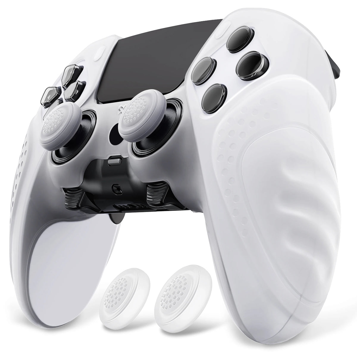 PlayVital Anti-Slip Silicone Cover for PS5 Edge Controller, Rubber Protector Case with Thumb Grip Caps - Guardian Edition Series