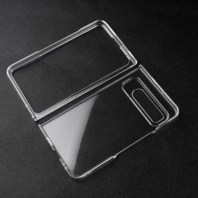 For Google Pixel Fold Transparent Plastic PC Hard Shell Shockproof Full Protective Back Cover On Google Pixel Fold