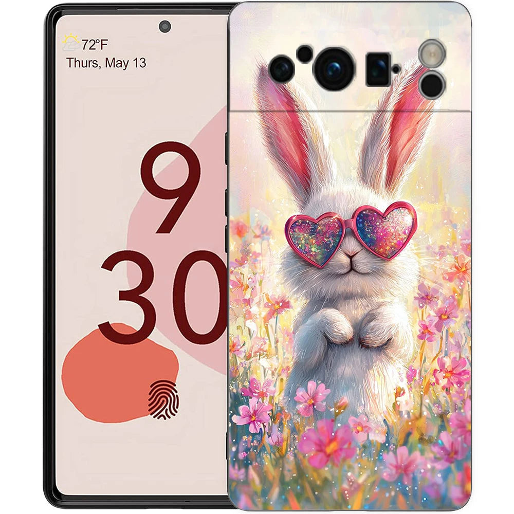Ink And Wash Painting Rabbit Art Phone Case Cover for Google Pixel 10 9 8 7 6 7A 6A Pro Shockproof Soft TPU 9 Pro XL Shell Capas
