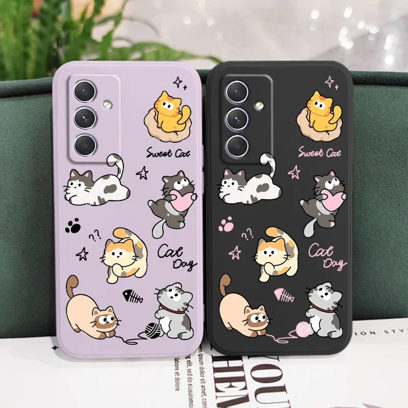 Cat String Ball Case For Samsung Galaxy A56 A36 A26 A54 A34 A24 A14 A55 A35 A25 A17 A16 A15 A07 A06 A05 A05S A04 A04S A04E 4G 5G