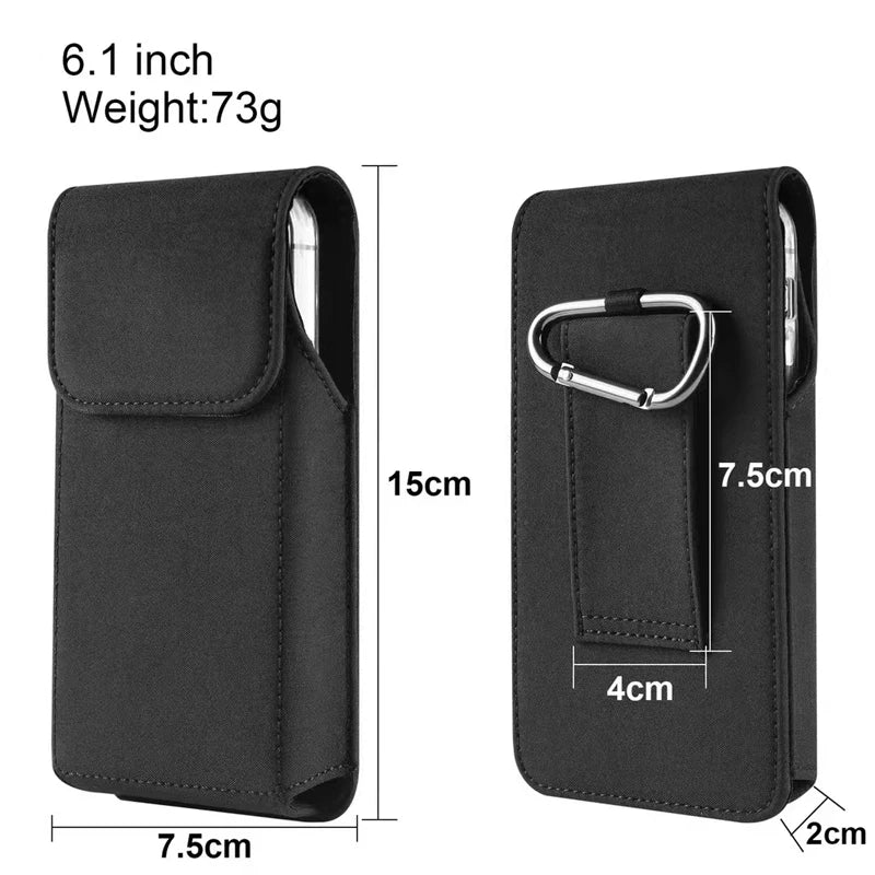 For Samsung S26 S25 S24 S23 S22Plus S26 Ultra S26 FE Smart phone Case Belt Clip Holster Nylon Cloth Bag Flip Cover Phone Pouch
