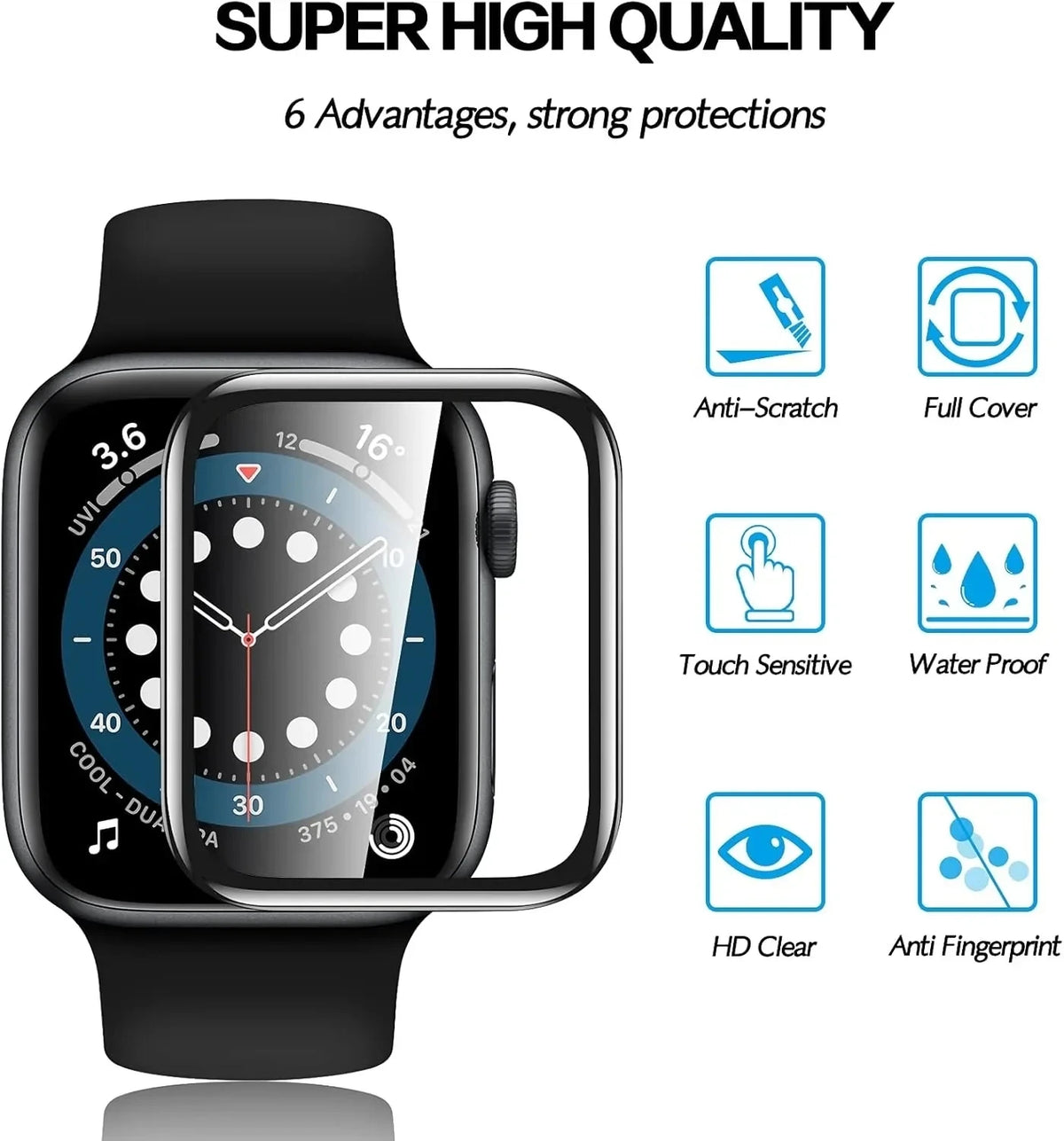 5Pcs Protector Film For Apple Watch 46mm 42mm 40mm 41mm 45mm Curved Screen Protectors iWatch Series11 10 9 8 7 6 5 SE Ultra 49mm