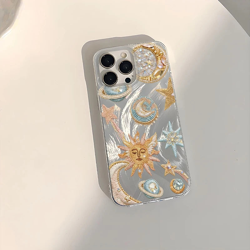 Gold Pink Blue Star Moon Sun Planet Case For Samsung Galaxy S26 S25 Ultra S23 Plus S24 FE S22 S21 S20 FE A56 A55 A54 A35 Cover