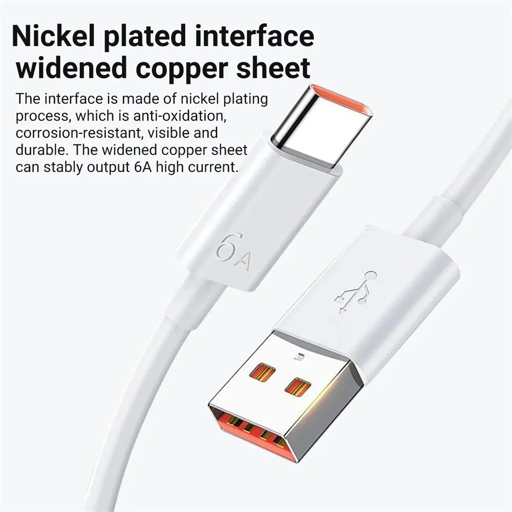 USB Fast Charger 66W Fast Charging QC3.0 EU/US Plug Wall Adapter 6A USB To Type C Cable For Huawei Mate 50 60 Nova 10 Honor 100