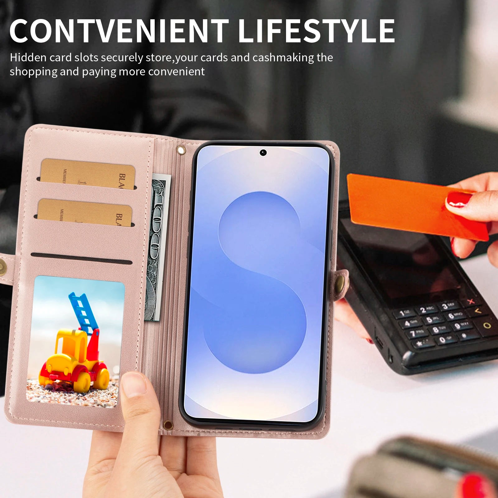 For Galaxy Galaxy S25 Ultra S24/S23/S22/S21/S20/S10/S9 Mobile Phone Case Flip Wallet Style with Multiple Card Slots for Coins and Cards Faux Leather Phone Protective Cover