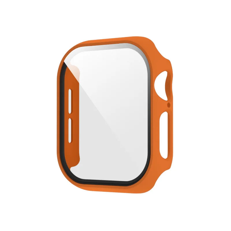 Tempered Glass+Case for Apple Watch Ultra 4 3 2 49 45 41 40 44 42 46mm PC Bumper Protector cover For iWatch 12 11 10 SE 9 8 7 6