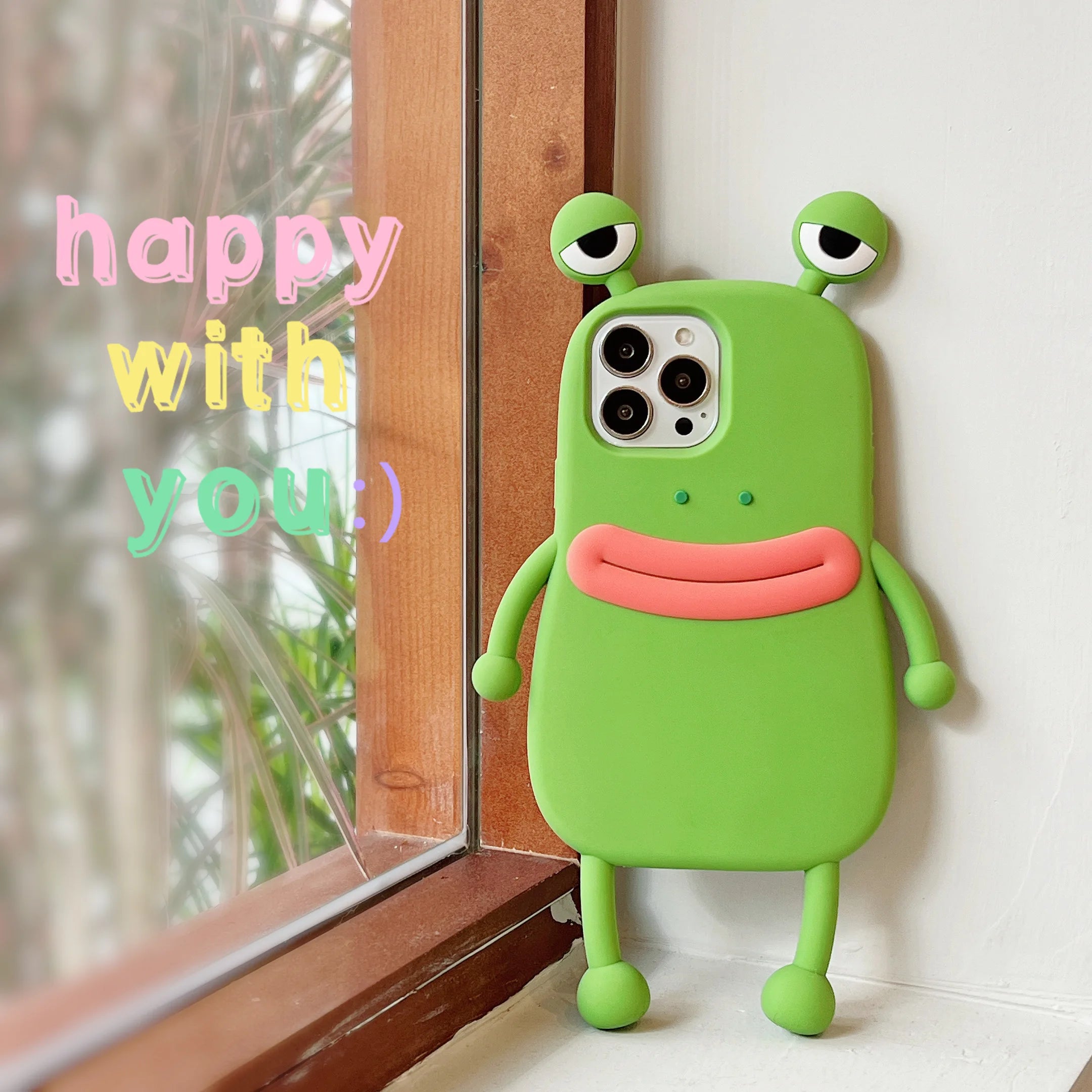 Lovely Frog 3D Cartoon Phone Case for iPhone 17 16 15 14 13 12 11 Pro Max iPhone X XS XR iPhone 6 7 8 Plus Soft Silicone Cover