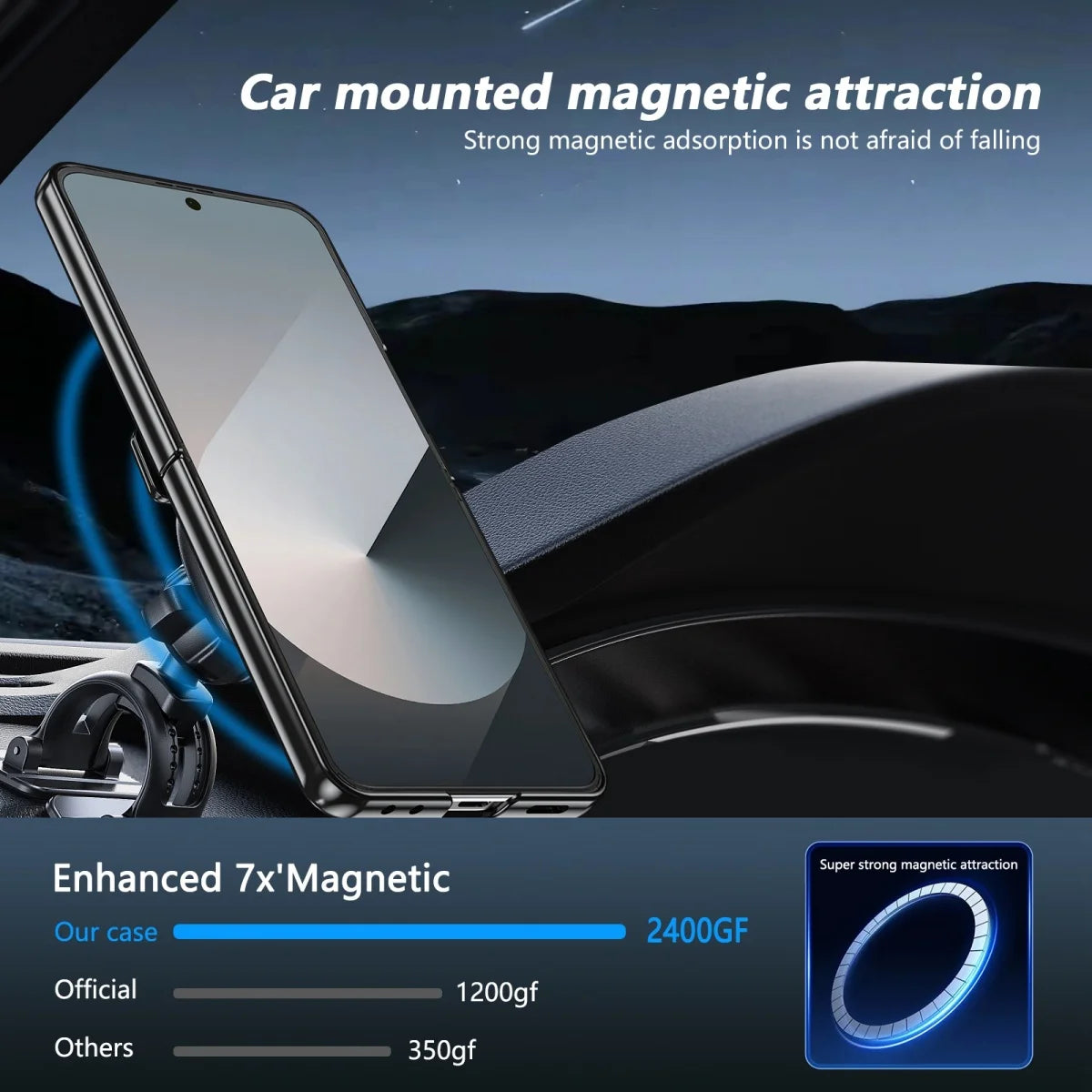 360° Rotating Ring Stand Magnetic Hinge Protective Phone Case for Samsung Galaxy Z Flip 8 7 FE 6 5 4 3 with Screen Film Cover