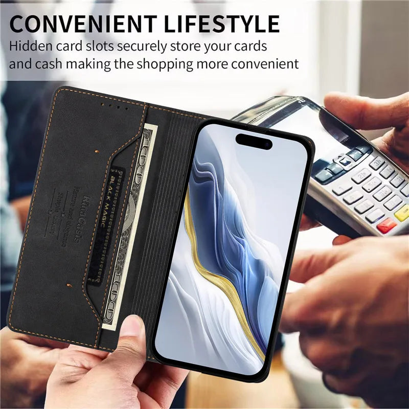 Leather Retro Anti-theft Wallet Flip Case For Motorola MOTO G Stylus Power Play 2025 2024 2023 2022 5G 4G Magnetic Phone Cover