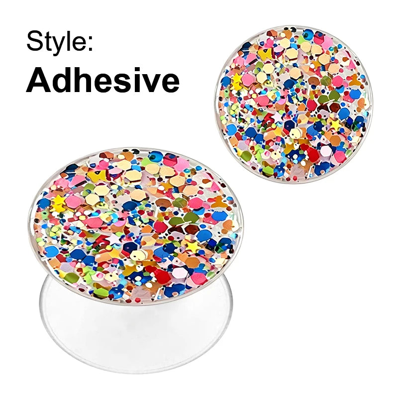 Glitter Phone Grip Socket Foldable Phone Holder Ring Holder With Adhesive for Iphone 17 16 15 14 13 Samsung Grip Tok Bracket