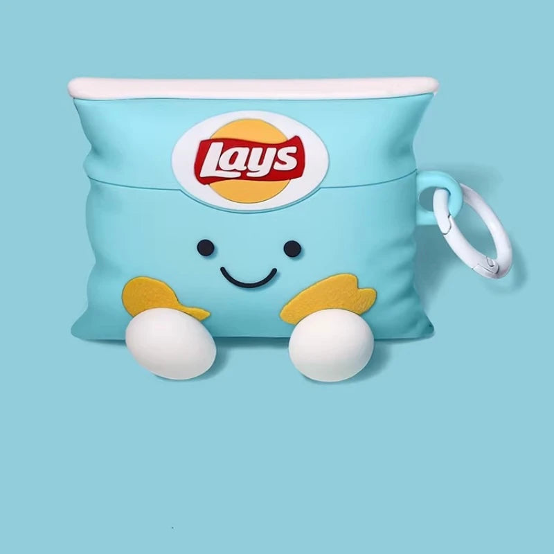 Cartoon Chips Earphone Protective Sleeve with Pendant,For Apple AirPods4, AirPods3, AirPods 2 1,For Air Pods Pro3  Pro2 Case