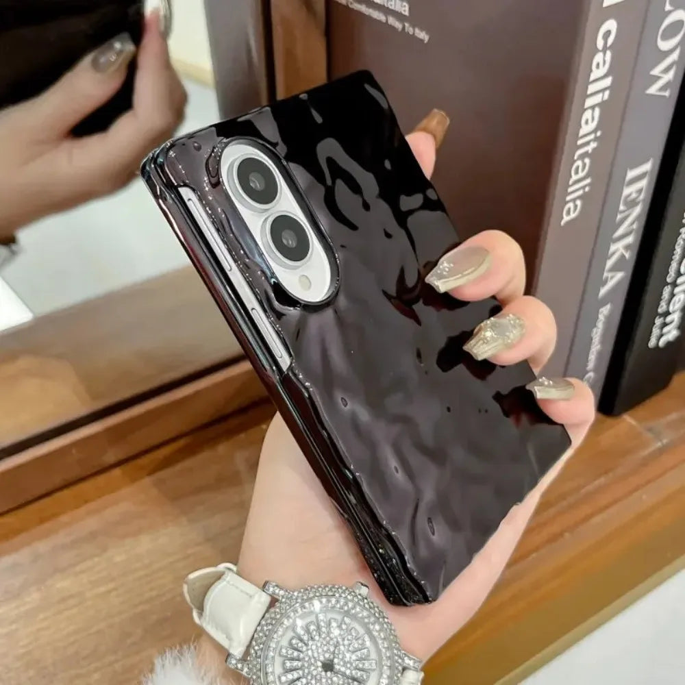 Luxury Plating Water Ripple Advanced Phone Cases for Samsung Galaxy Z Fold 8 Ultra 7 6 5 4 Fold8 Shockproor Ultra-thin PC Cover