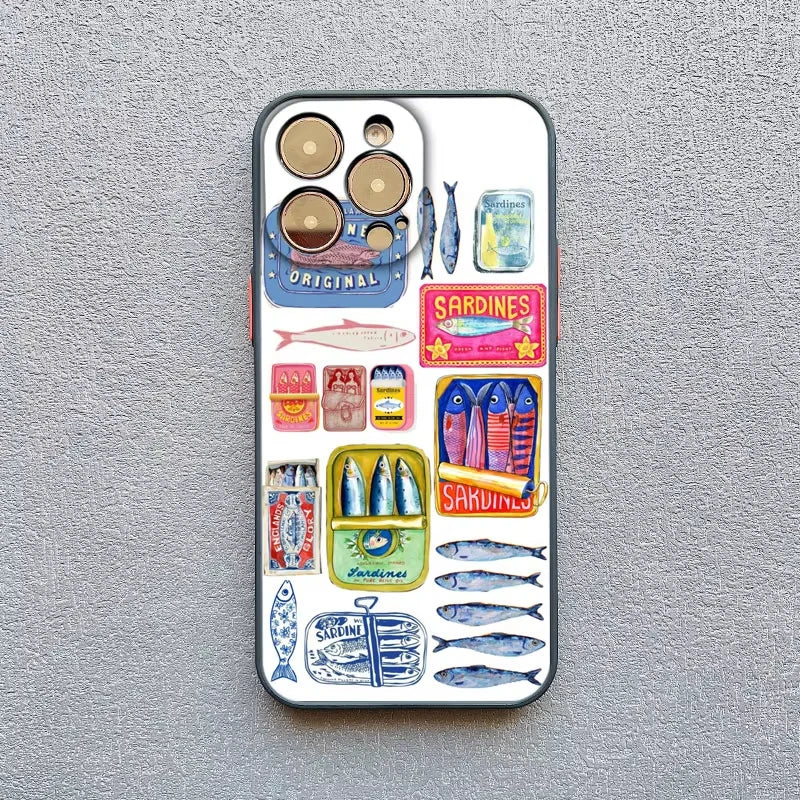 Sardines Fish Art Phone Case For Samsung Galaxy S26 S25 Ultra S24 S23 FE S22 S21 Plus S20 A56 A55 A54 A35 A16 Shockproof Cover