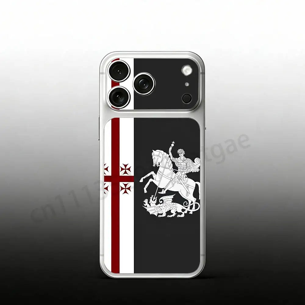 Georgia Flag For iPhone 17Pro/ProMax Battry Back Cover with Camera Decal Skin Rear Protective Sticker Film