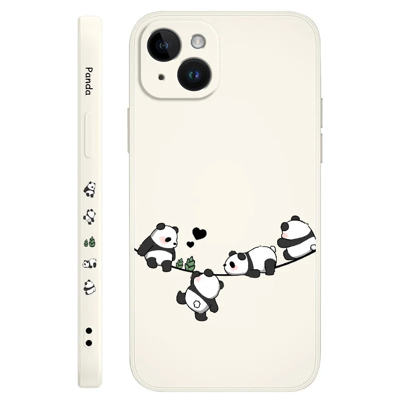 Baby Panda Phone Case For iPhone 17 17 Air 16 15 14 13 12 11 X XR XS Plus Pro Max Mini Silicone Cover