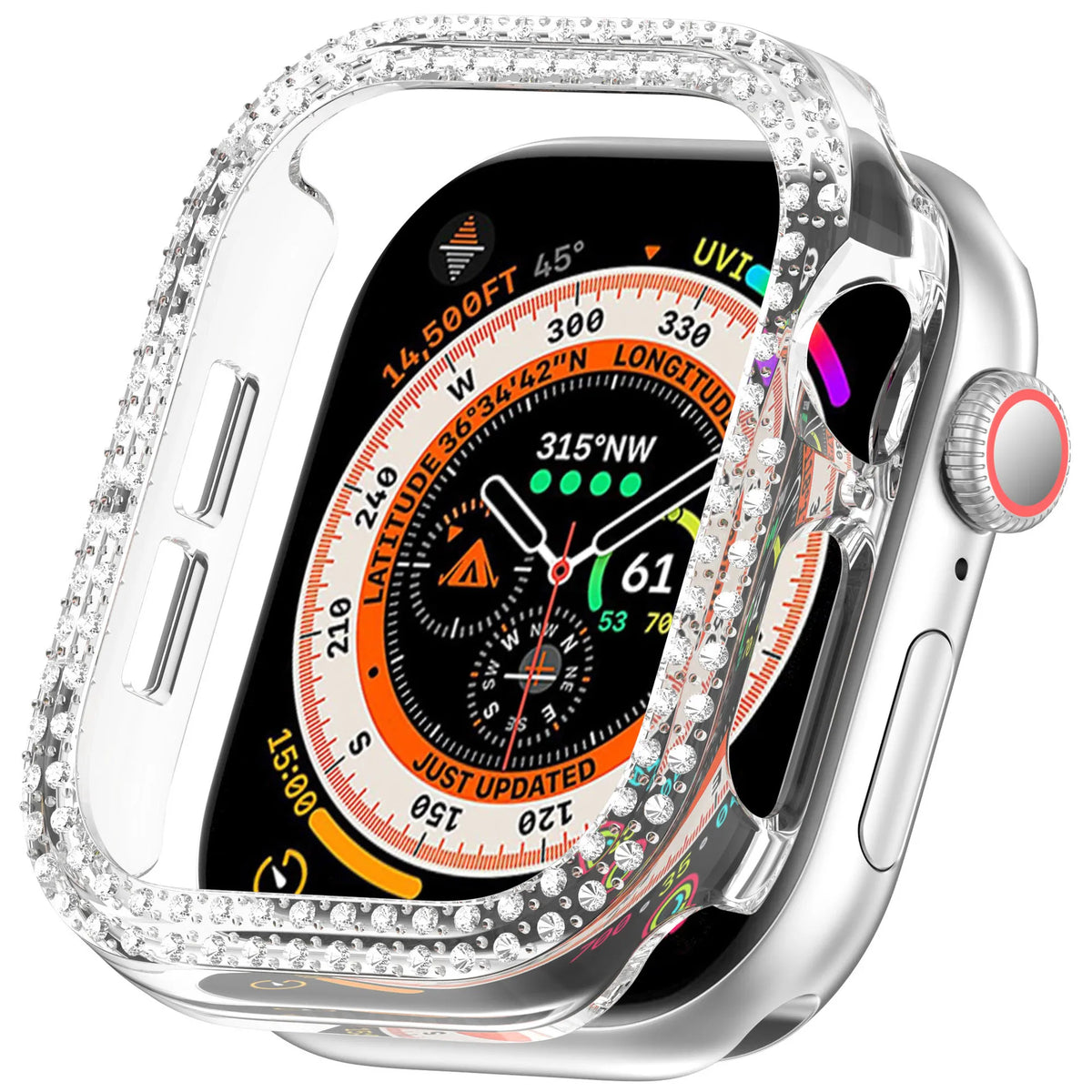 Cover For Apple watch Case 42mm 46mm 44mm 40mm 45mm 41mm Bling Rhinestone PC Bumper Protector Face iWatch Series 10 SE 9 8 7 6 5