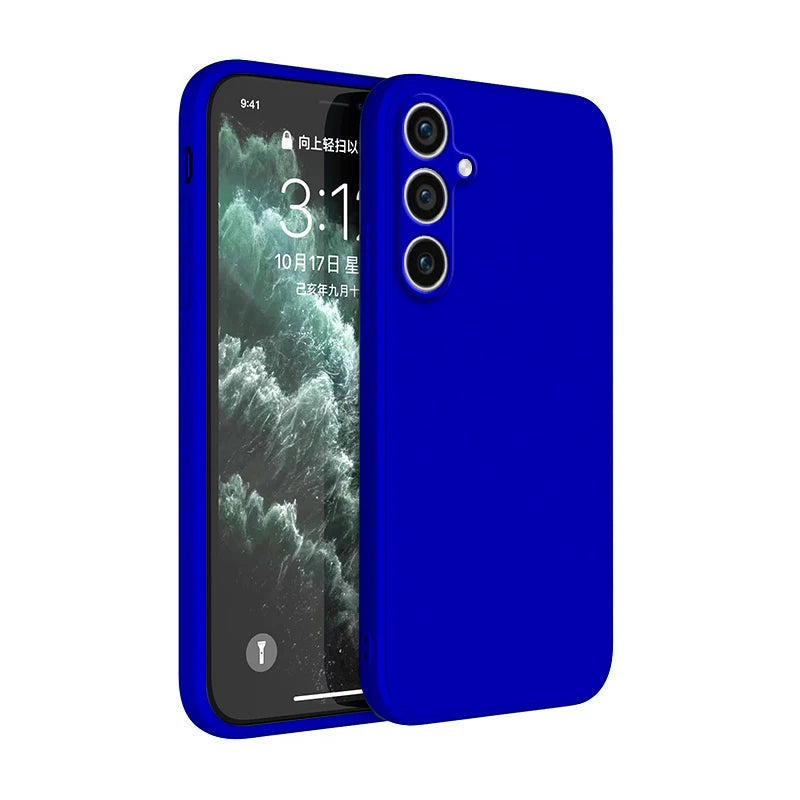 Simple Phone Case for Samsung Galaxy S23 Plus Ultra FE Funda S23Plus S23Ultra S23FE 5G Soft Liquid Silicon Shockproof Back Cover
