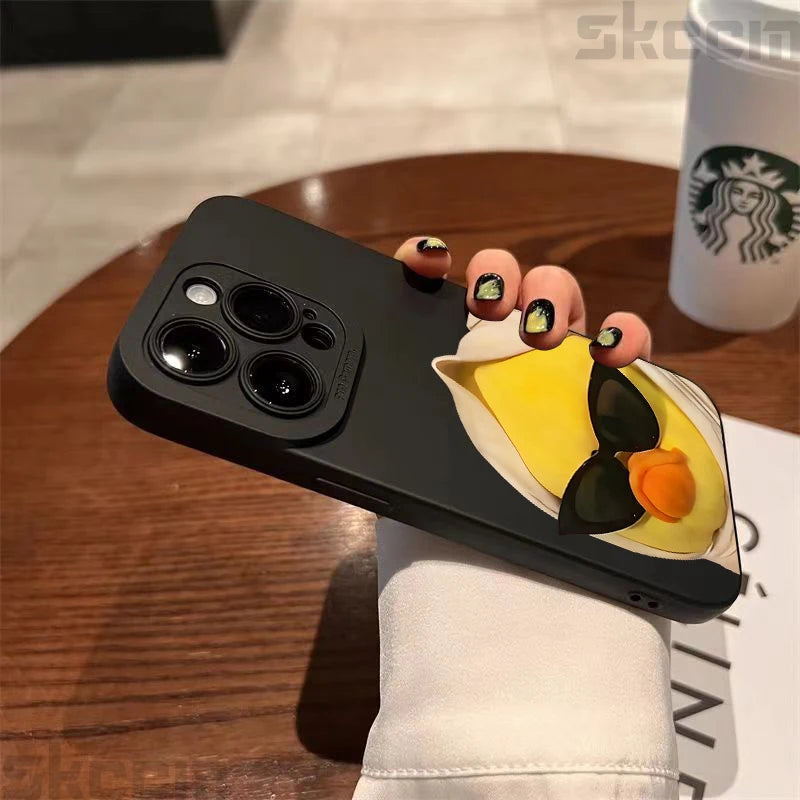 Cute Cool Duck Fashion Soft TPU Phone Case For Samsung Galaxy S23 S24 S25 Ultra S22 S21 S20 Plus FE A15 A35 A54 A55 Cover