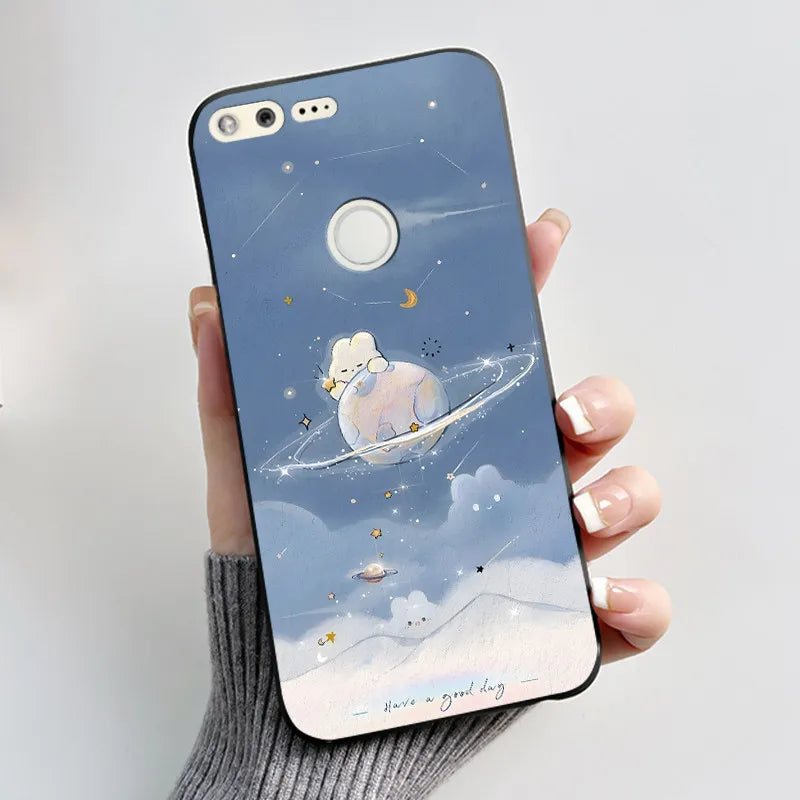 For Google Pixel 1 Case Aesthetic Cute Cat Shockproof Silicone TPU Soft Back Cover for Google Pixel 1 Pixel1 XL Phone Case Coque