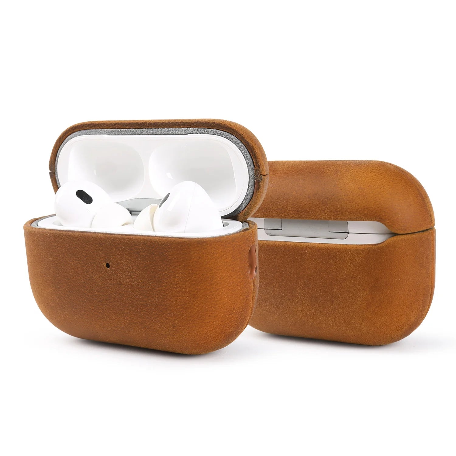 Crazy Horse Genuine Leather Case For Airpods Pro 2 Cases Airpods 4 3 Handmade Wireless Bluetooth Earphone Box Protective shell