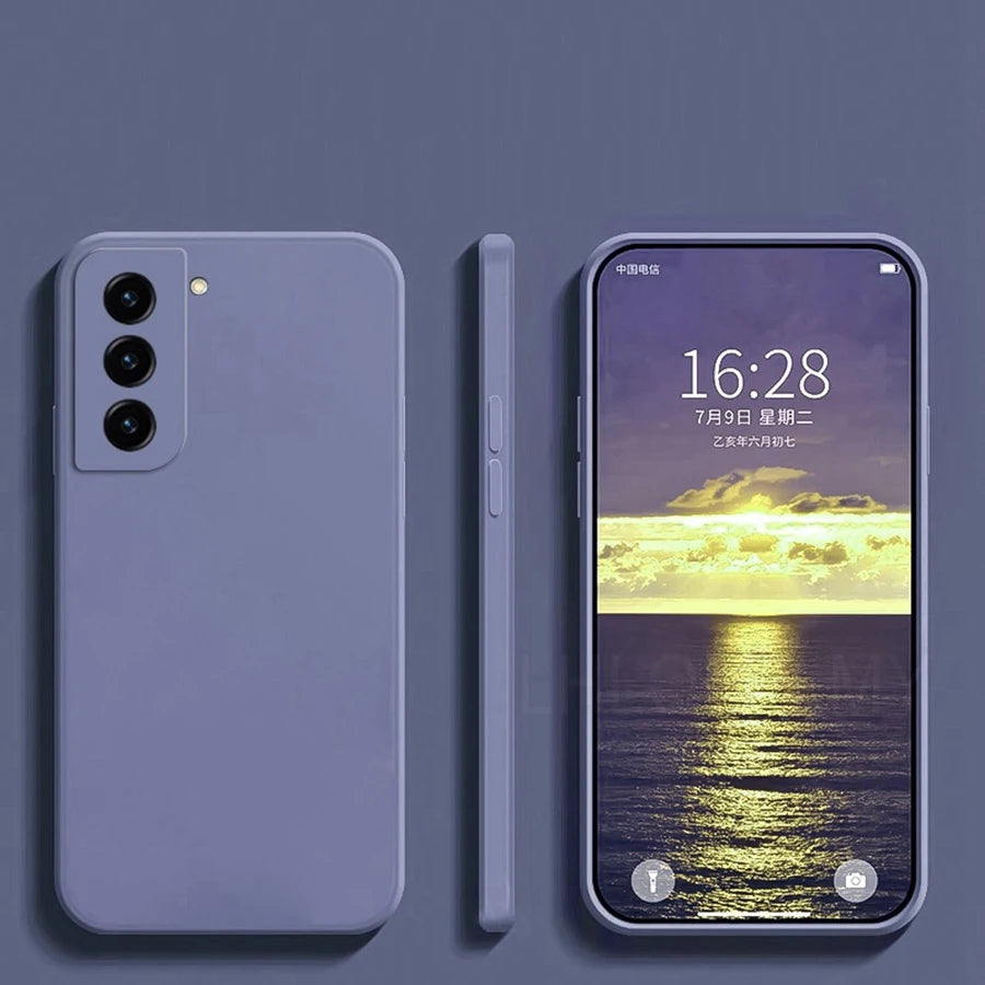 Square Liquid Silicone Soft Case For Samsung Galaxy S22 S21 S20 FE 5G S10 Plus Note 20 Ultra 10 Lite A22 A32 A52 A72 Full Cover