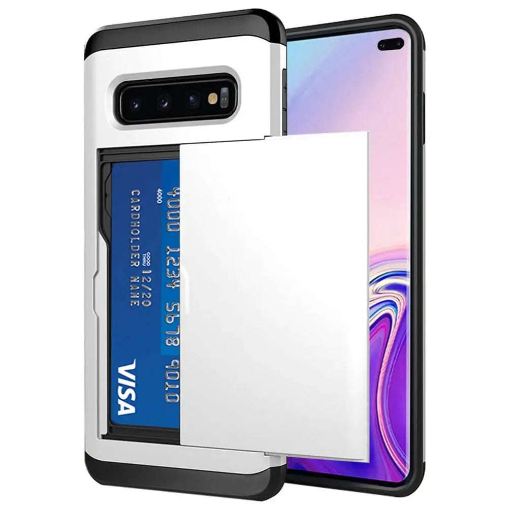 For Samsung Galaxy S10 Plus S10E S10 5G S9 S8  Case Slide Armor Wallet Card Slots Holder Cover For Samsung Note 9 8