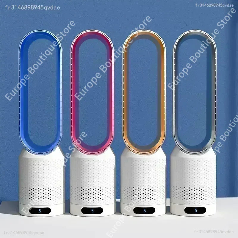 2026 Space Saving Bladeless Tower Fan Energy Saving Air Purifier Circulator Ultra Quiet Fan for Home Dorm Office