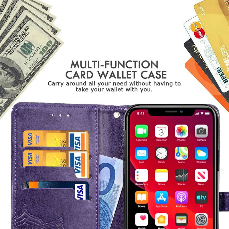 Luxury Leather Wallet Case For Samsung Galaxy S26 S25 Edge S24 Ultra S23 S22 S21 S20 FE S10 S9 Plus Flip Stand Phone Card Cover