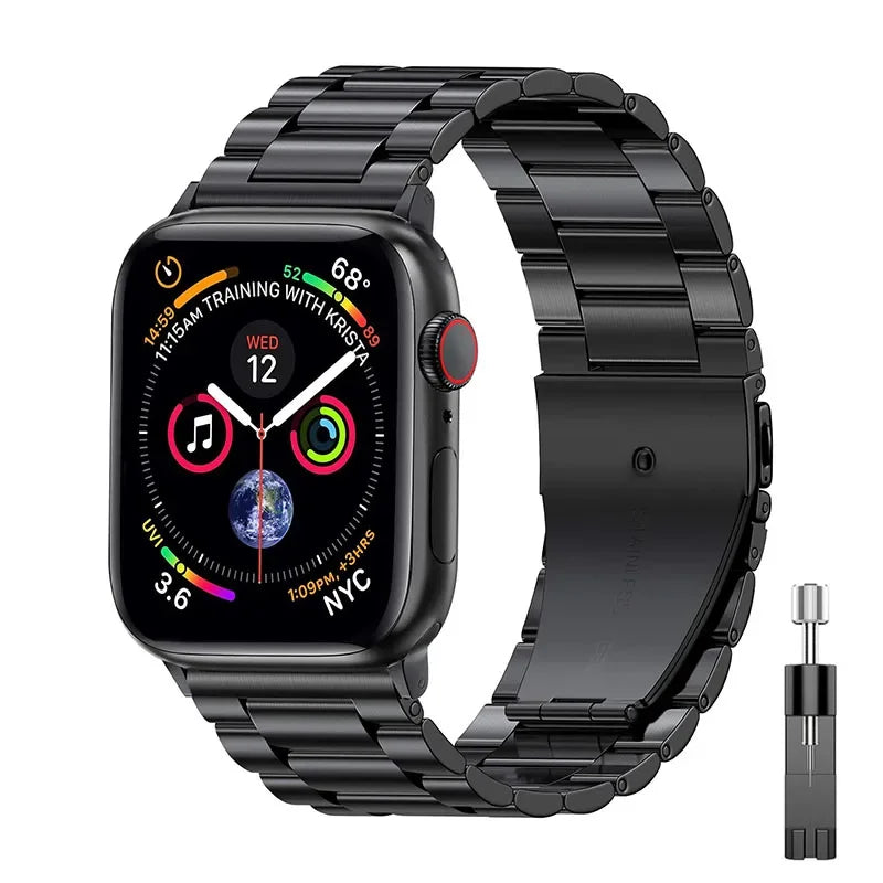 Stainless Steel Strap For Apple Watch Ultra 4 3 2 49 45 41 40 46 38 42 44mm Metal band Bracelet For iWatch Series SE 11 12 9 8 7