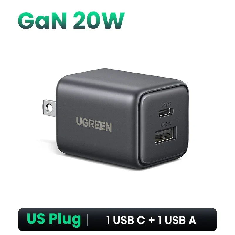UGREEN 45W/30W/25W/20W GaN Charger PD3.0 PPS QC3.0 USB C Fast Charger For Samsung S26 iPhone 17 16 15 Pro Max iPad Xiaomi Tablet