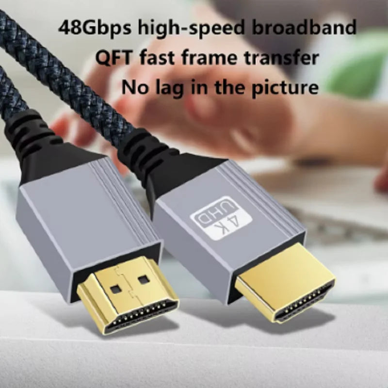 5m 3m 2m 1m 03.m 4K HDTV HDMI cable TV laptop projector PS5 PS4 4K 60HZ 48Gbps HDTV Cable for soft routing Wired laptop cable