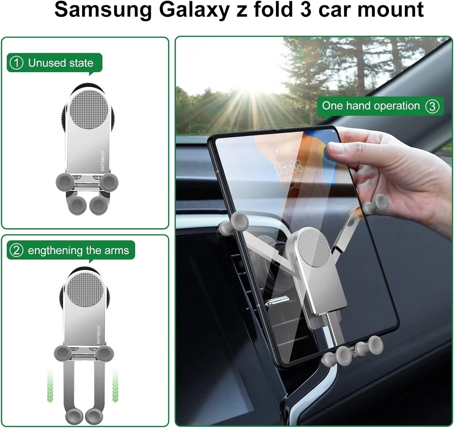Eary Car Phone Tablet Holder Mount Air Vent Gravity Automobile Stand for iPhone 17 16 iPad Mini Samsung Galaxy Z Fold 7 6 5 S25