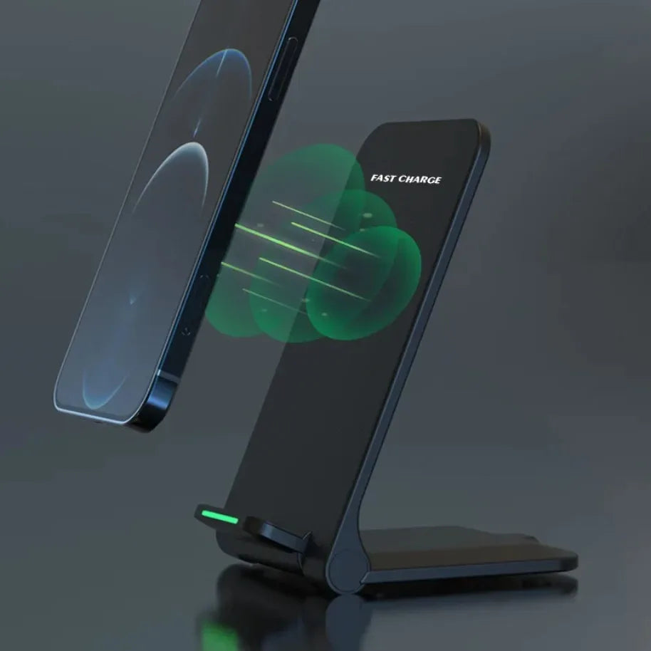 Wireless Charger Stand Pad for iPhone 17 16 15 14 13 12 Pro Samsung Xiaomi Phone Chargers Induction Fast Charging Dock Station