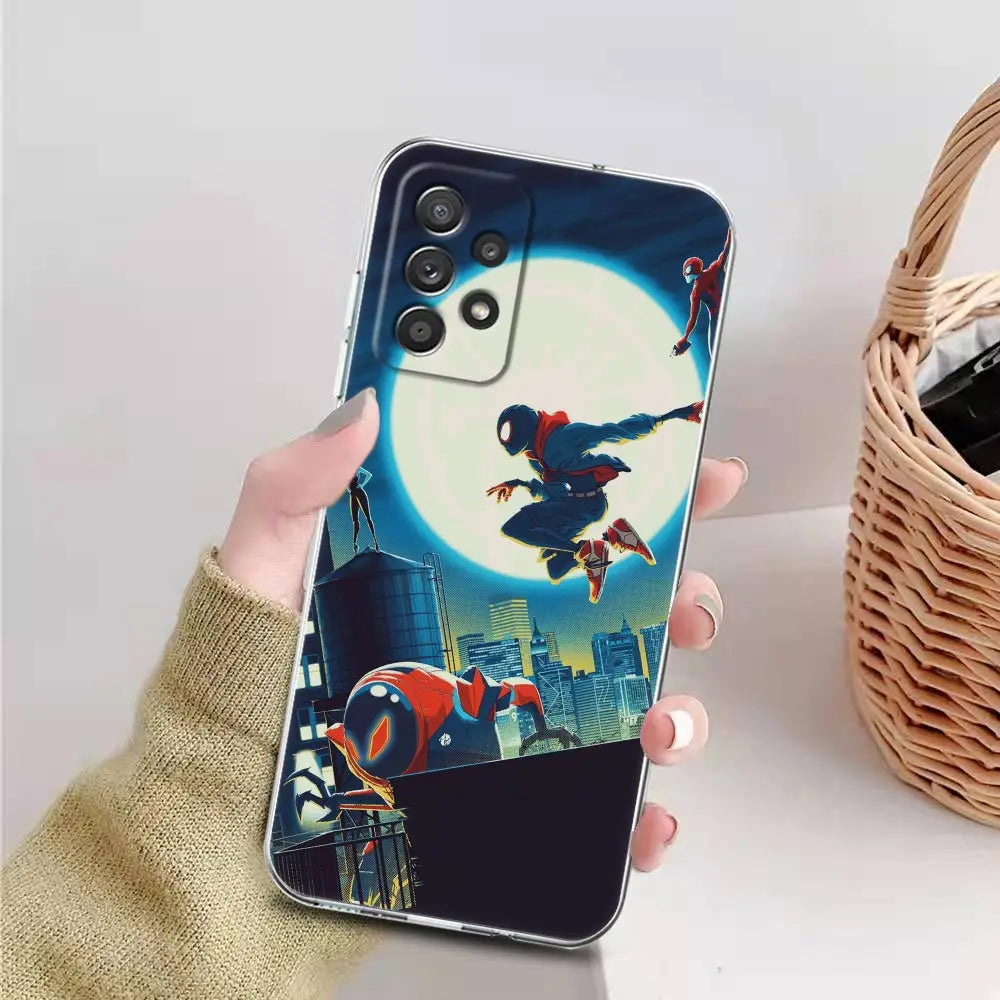 Spider Man Case For Samsung Galaxy A57 A37 A17 A07 A56 A36 A26 A16 A06 A55 A35 A25 A15 A54 A34 A73 Spiderman Clear Phone Cover