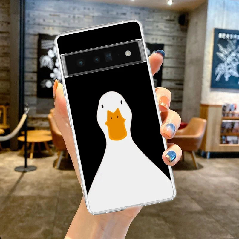 Phone Case Cover for Google Pixel 10 9 8 7 6 5 4 4XL Soft TPU 7A 6A 5A 4A 3A Pro XL 5G Transparent Shell Cute Goose Duck Game