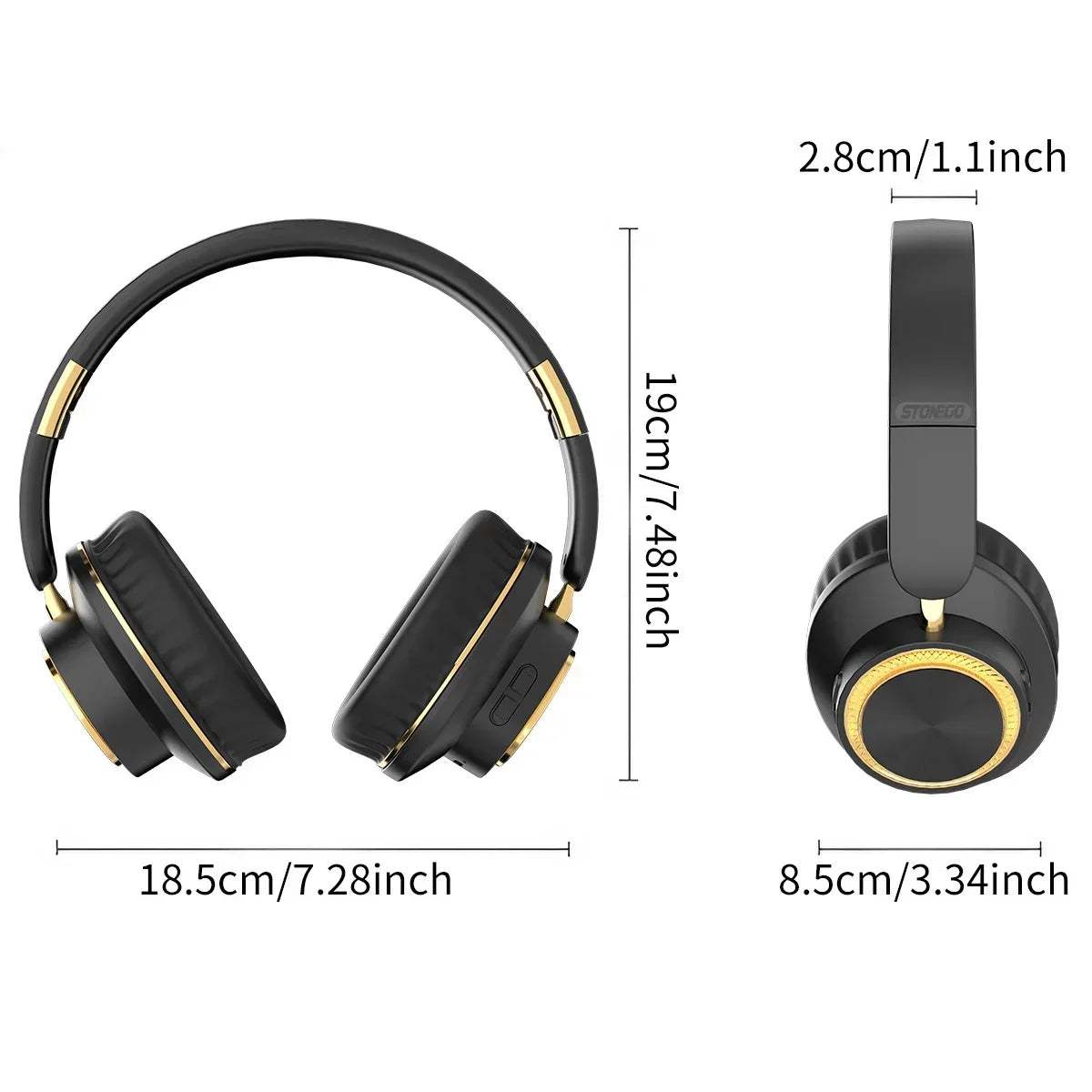 Wireless Bluetooth Headphones Foldable Gaming Headset With Bluetooth 5.3 Technology 40mm Bass Driver HiFi Stereo Sound Over Ear Comfort Memory Foam Cushion Extended Battery Life 400mAh For PC Mobile Phone Laptop Tablet Univer