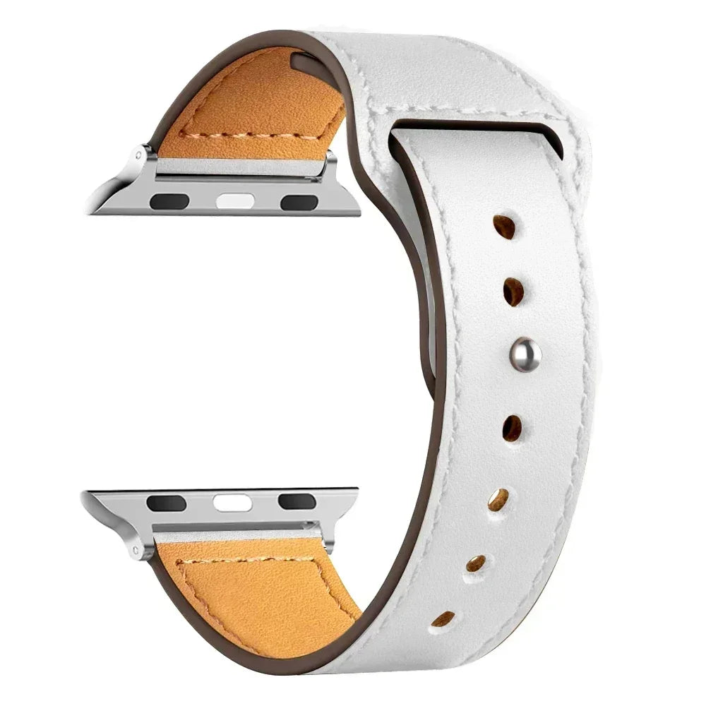 Leather band For Apple watch straps 41mm/45mm 42mm 46mm 40-44mm sport loop bracelet iWatch series 10 9 8 7 4 5 6 se Ultra 2 49mm